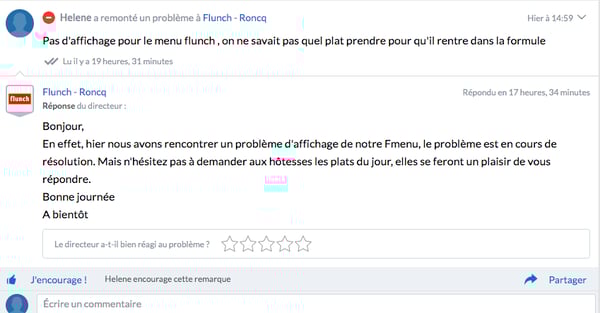 Exemple de transparence client insatisfait