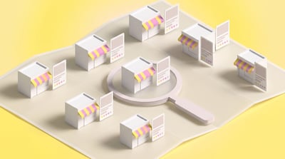 Un réseau de points de vente sur la carte, chaque boutique avec sa propre fiche Google