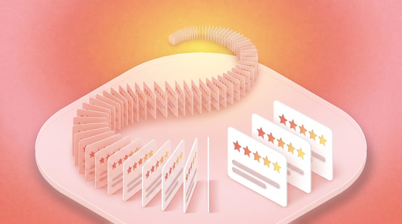 Un ruban d'avis clients sans fin qui alimente la fiche Google