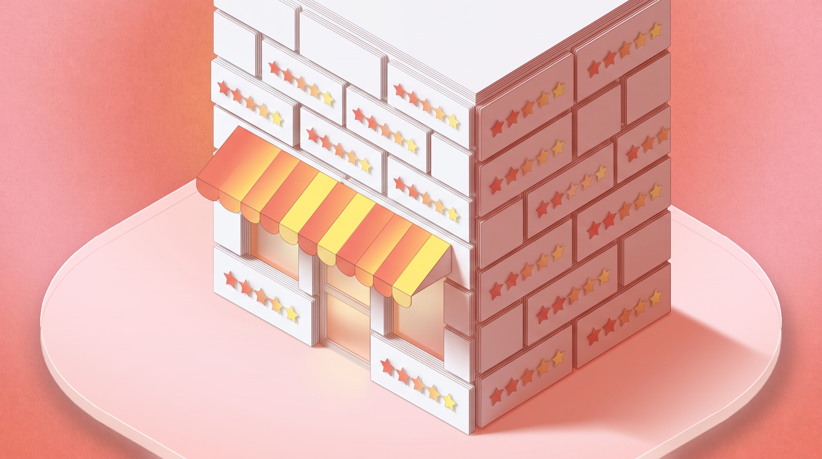 Une boutique dont les murs sont bâtis en avis clients