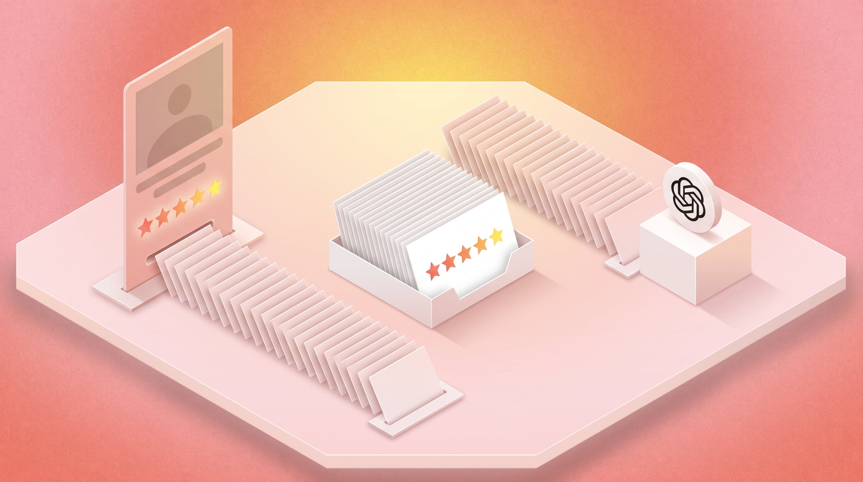 Une réserve d'avis clients bien rangée alimente à la fois la fiche Google et les assistants IA
